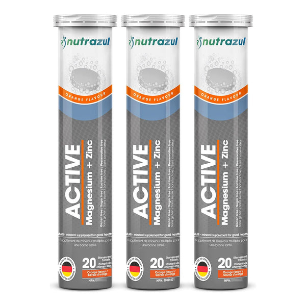 Tabletas Efervescentes De Magnesio Y Zinc Para Recuperación Muscular Sabor Naranja 60 Unidades