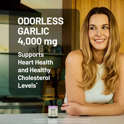 Ajo Inodoro 4000 Mg Extracto Ultra Potente 100 A 1 Fórmula Colesterol Saludable 60 Cápsulas