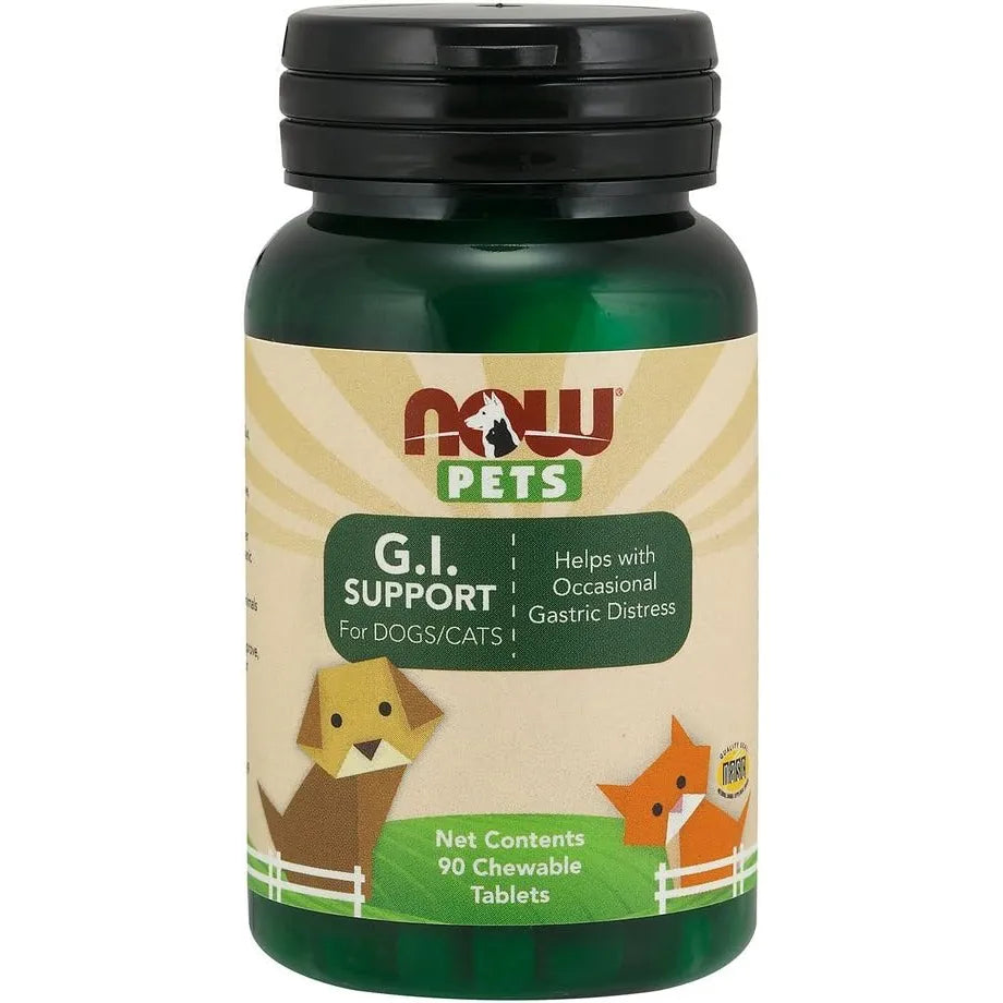 Suplemento Digestivo Para Mascotas NOW Pets G.I. Support 90 Tabletas Masticables