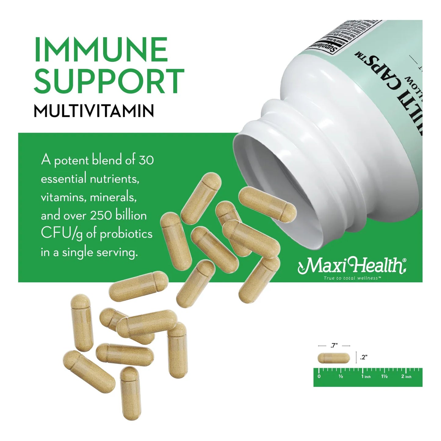 Multivitamínico Diario Con 30 Nutrientes Hierro Probióticos Y Vitaminas