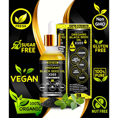 Aceite De Orégano Silvestre Y Semilla Negra 400 Porciones Suplemento Orgánico