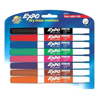 Set De 8 Marcadores Borrable Seco Bajo Olor Expo Colores Variados