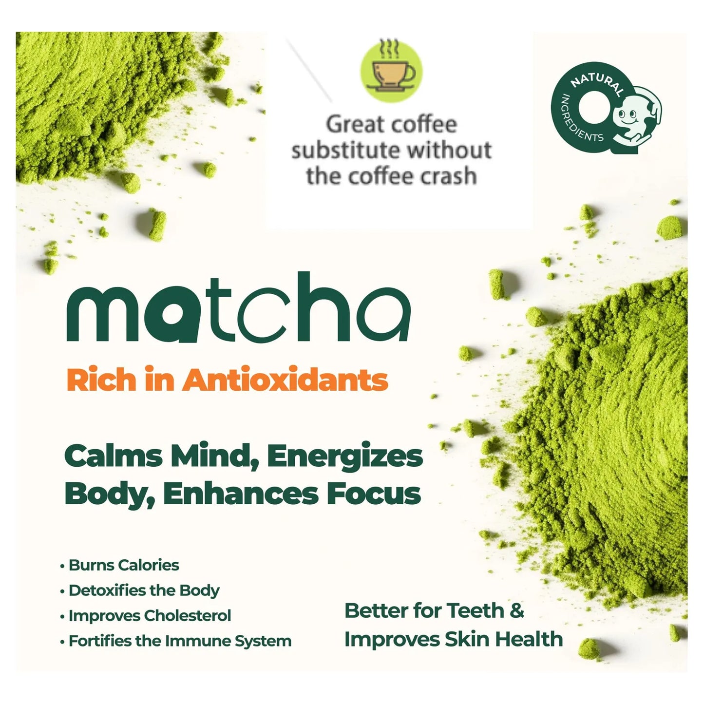 Polvo De Matcha Orgánico Japonés Grado Culinario 100 Gramos Importado