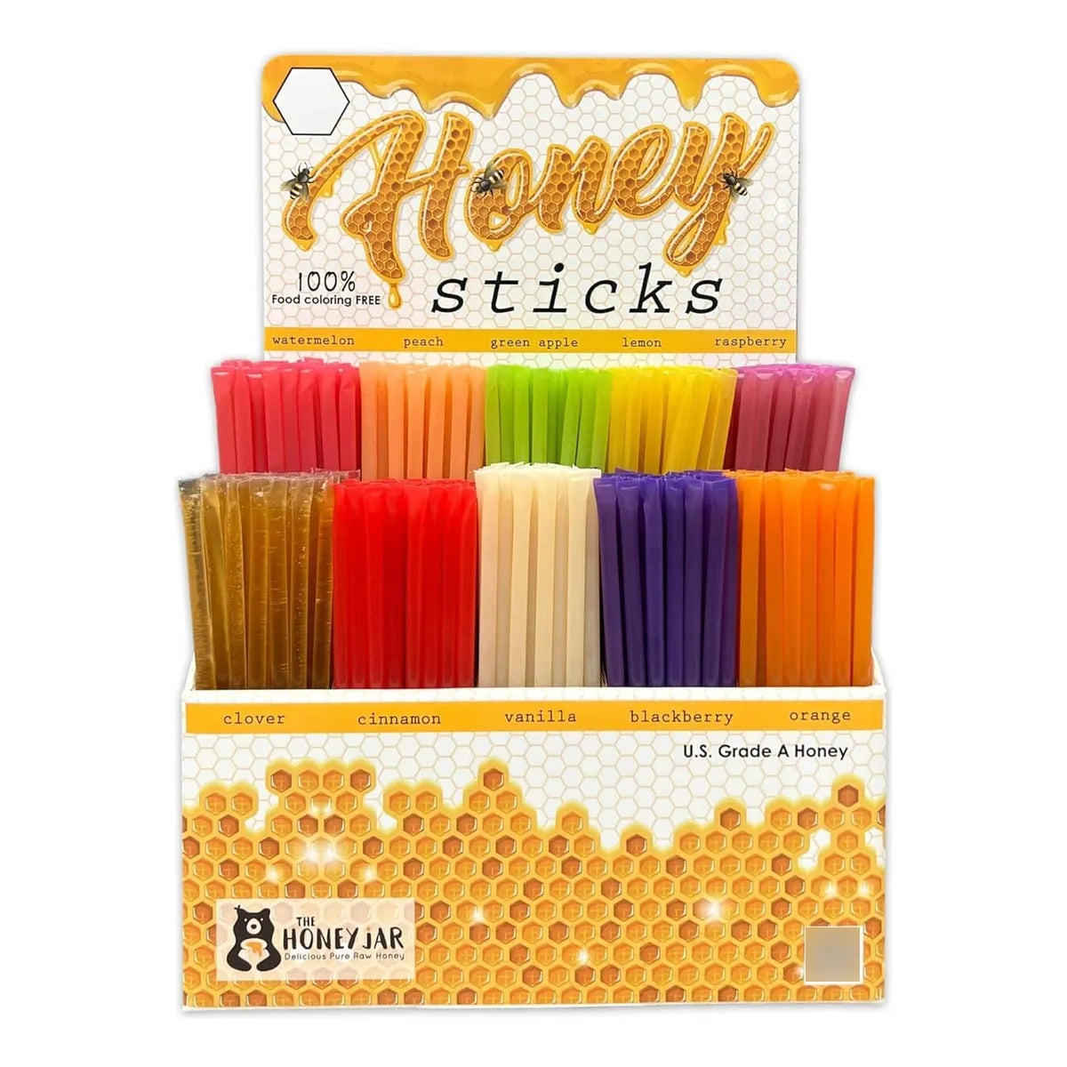 Expositor De Miel The Honey Jar 500 Palitos Surtidos Sabores Naturales