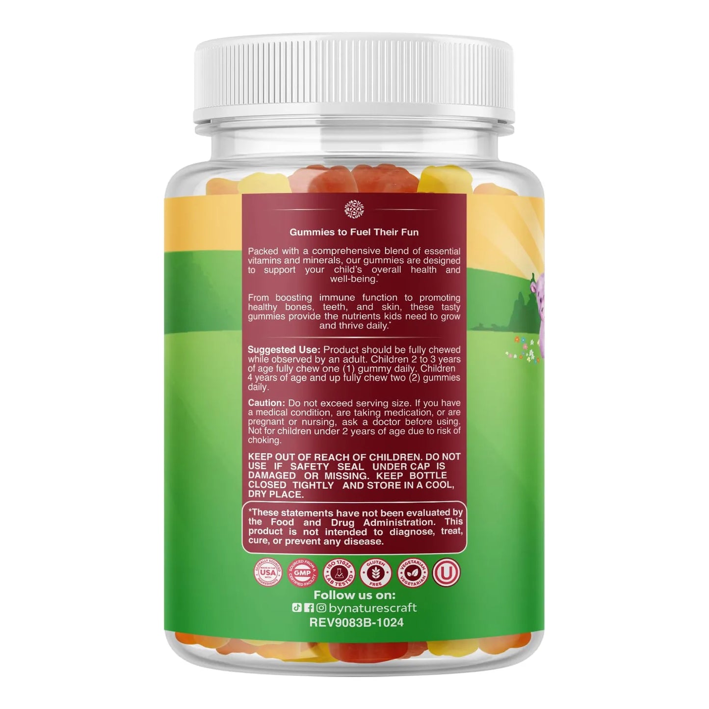 Gomitas Multivitamínicas Para Niños Con Vitaminas A C D3 E B Zinc Sin Gluten