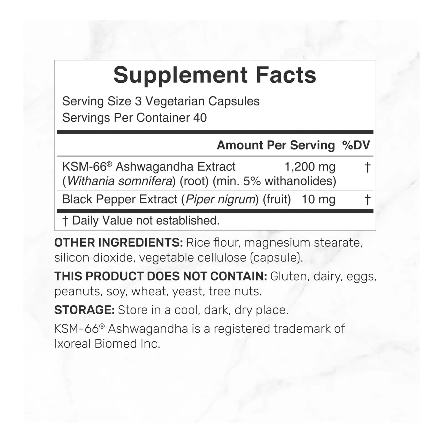 KSM 66 Ashwagandha 1200 Mg Con Pimienta Negra 120 Capsulas Vegetales Extra Fuerte