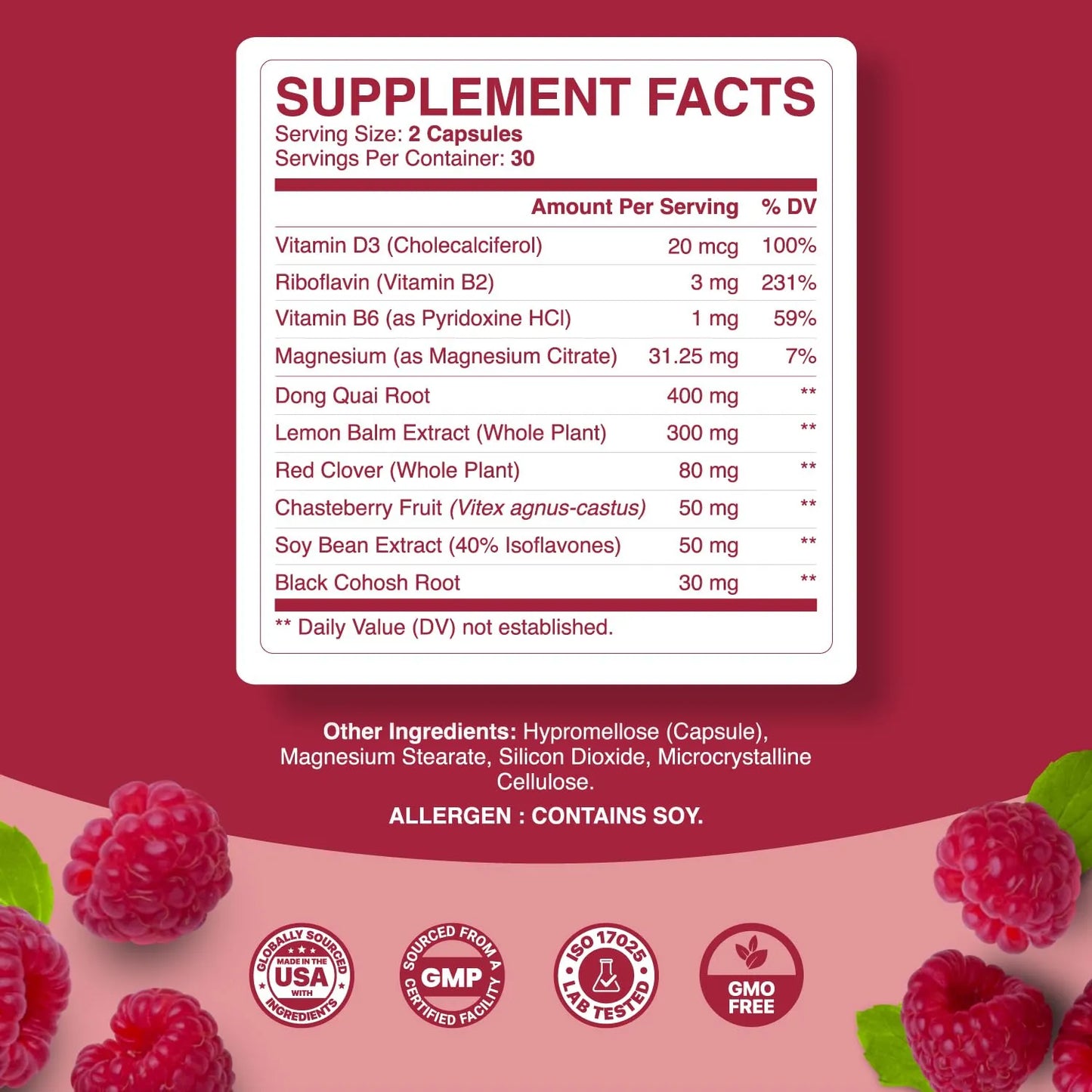 Capsulas Herbaria Equilibrio Hormonal Femenino Alivia Sofocos Sudores Nocturnos