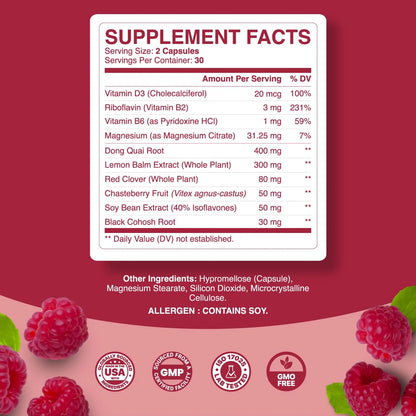 Capsulas Herbaria Equilibrio Hormonal Femenino Alivia Sofocos Sudores Nocturnos