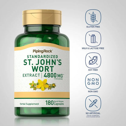 Cápsulas De Hierba De San Juan 4800 Mg 180 Unidades Extracto Estandarizado
