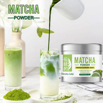 Polvo De Matcha Ceremonial Grado Premium Hojas De Té Verde Puro 1.75 Onzas Lata