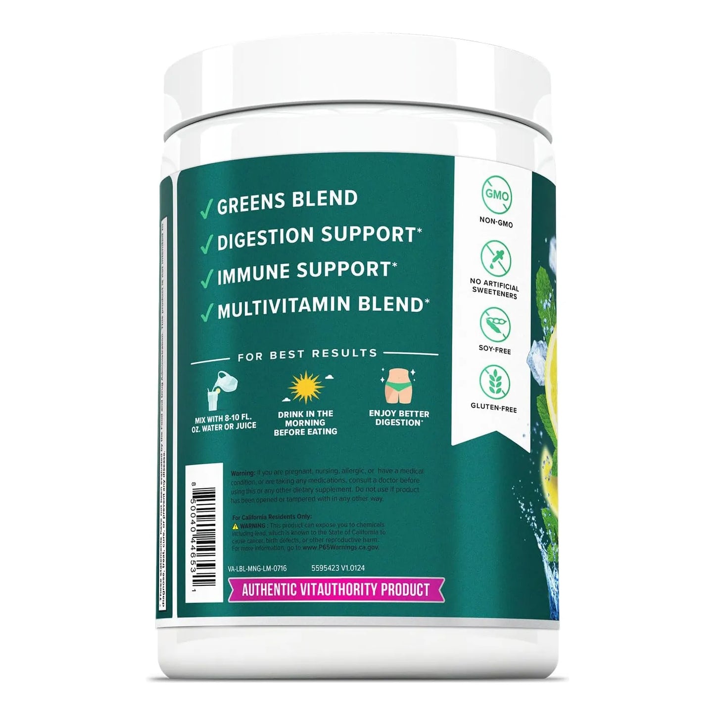 Polvo De Superalimento Verde Vita Greens Apoyo Inmunológico Y Digestivo Energía Natural