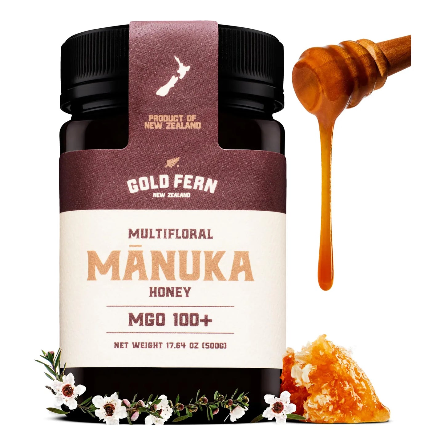 Miel Cruda De Manuka Pura Natural De Nueva Zelanda 500g Mgo 100+ Importada