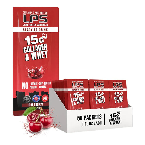 Bebida Líquida De Colágeno Y Proteína De Suero Sabor Cereza 50 Sobres