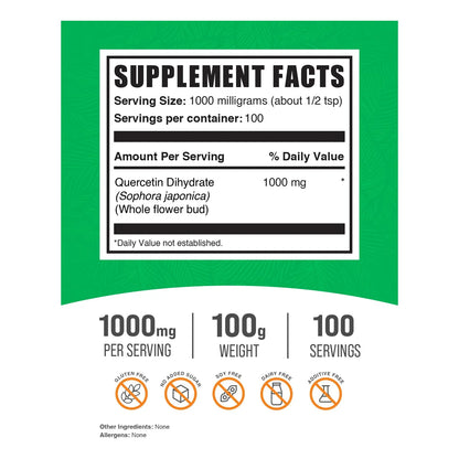 Polvo De Dihidrato De Quercetina Antioxidante 100g Suplemento Cardio E Inmunologico