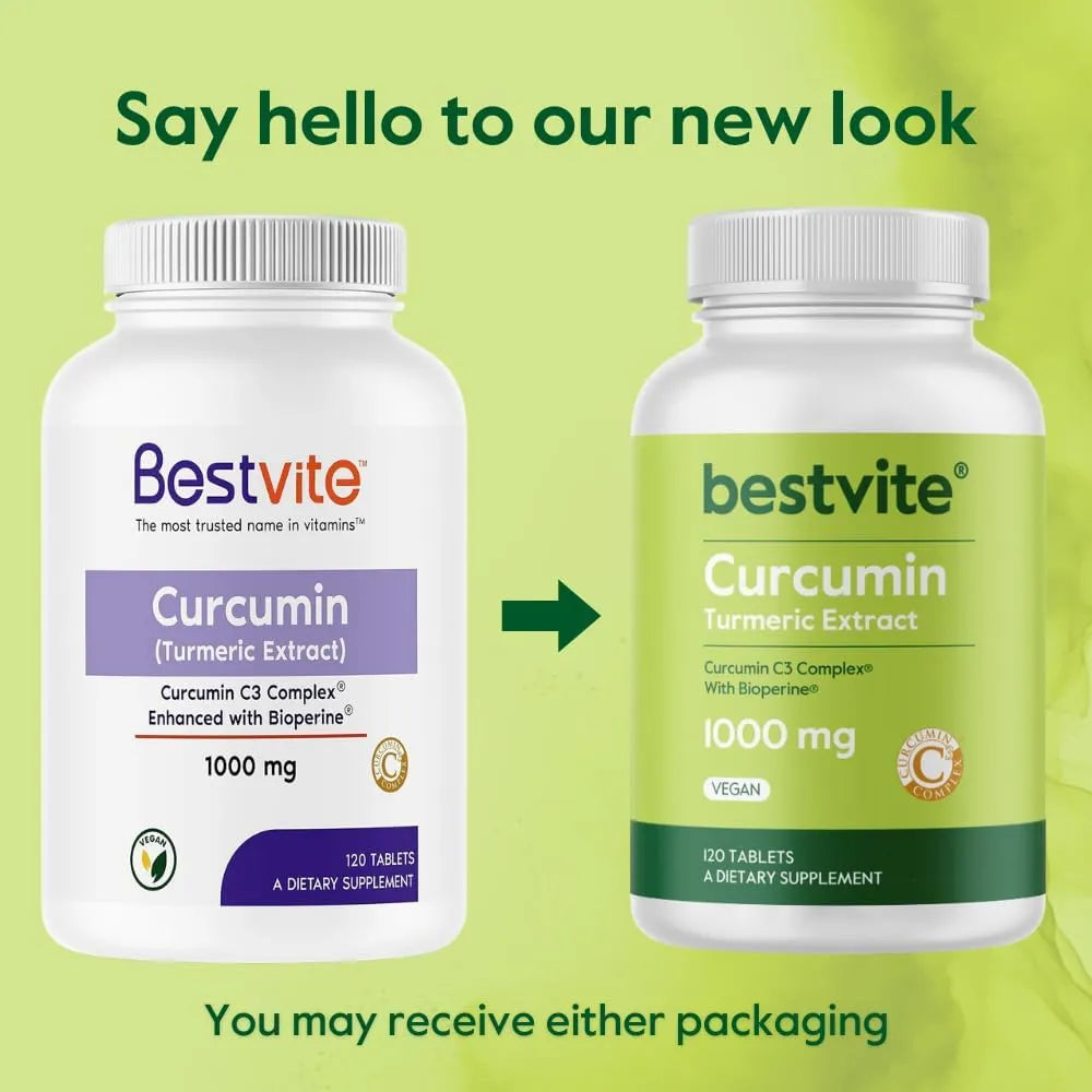 Tabletas De Curcumina 1000 Mg Con Bioperina 120 Unidades Potente Antioxidante Y Antiinflamatorio