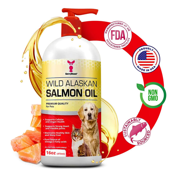 Aceite Puro De Salmón Salvaje De Alaska Para Mascotas 16oz Omega 3 Piel Y Pelaje