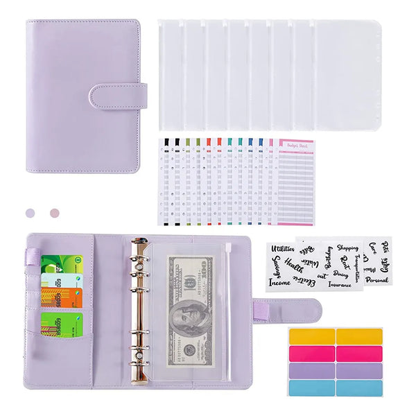 Nicooth Budget Binder Carpeta Organizadora De Dinero Con Sobres Y Hojas De Seguimiento Color Morado