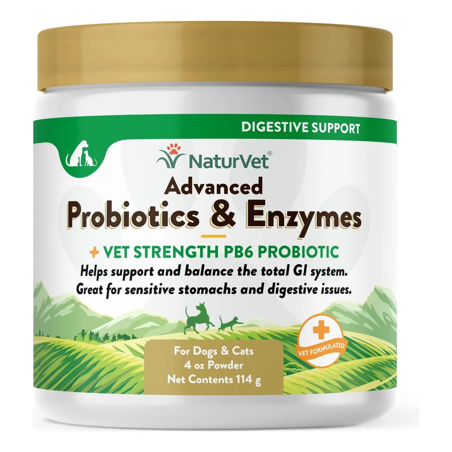 Probióticos Avanzados Enzimáticos Para Perros Y Gatos 4 Oz Salud Digestiva