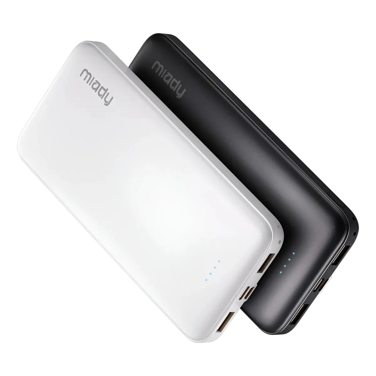Cargador Miady Portátil 10000mah Rápido Usb Dual Negro - Imagen 1