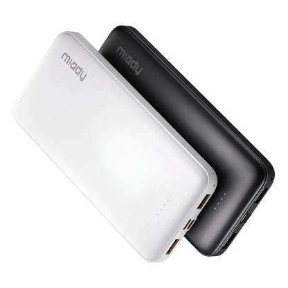 Cargador Miady Portátil 10000mah Rápido Usb Dual Negro - Imagen 1