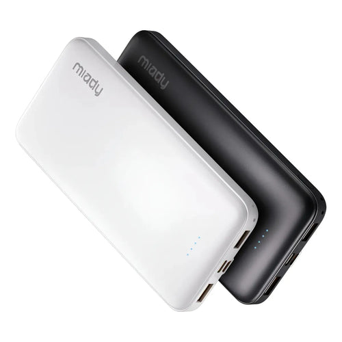 Cargador Miady Portátil 10000mah Rápido Usb Dual Negro - Imagen 1