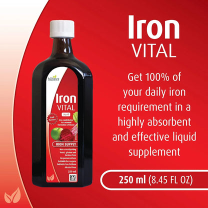 Hierro Liquido Con Vitamina C Sabor Fruta 250 Ml 25 Porciones Hübner Iron Vital