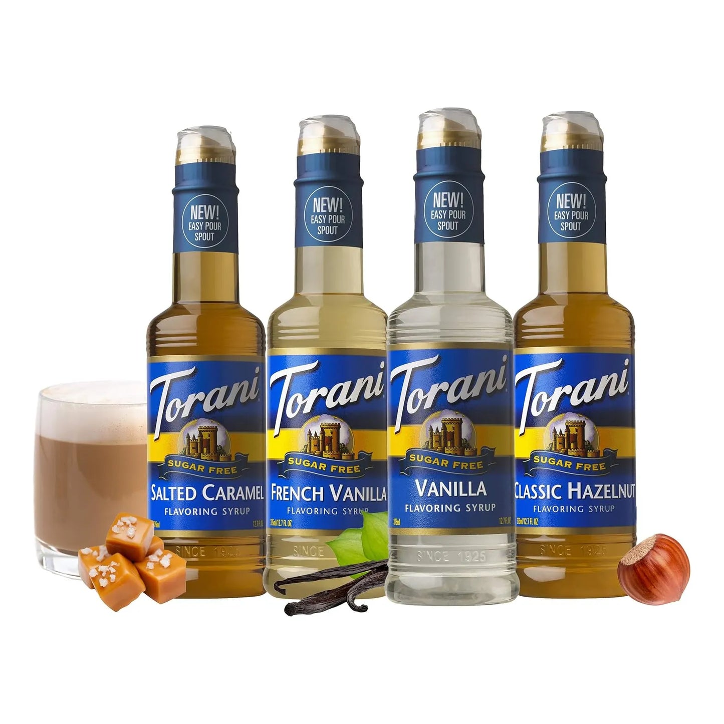 Jarabe Sin Azúcar Surtido Para Café Set 4 Botellas 375 Ml Torani Sabores Cafetería