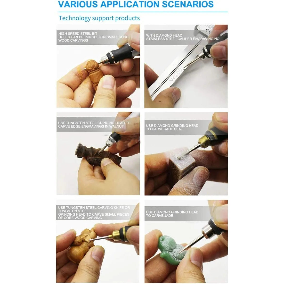 Kit Grabador Inalambrico Ryoma 46 Piezas Con Puntas Y Plantillas