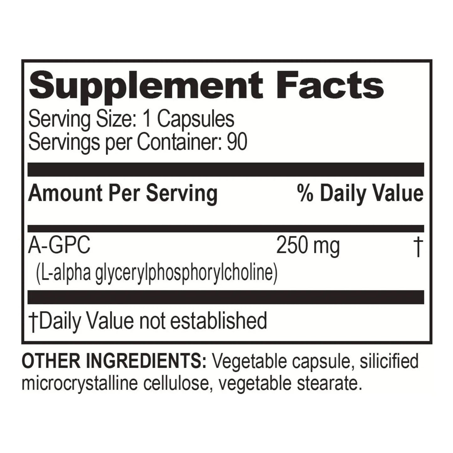Ultra Alpha GPC 500 Mg 90 Porciones Mejora Memoria Y Concentracion