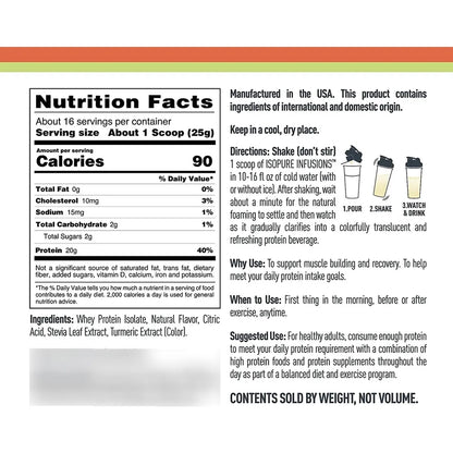 Isopure Proteina De Suero De Leche 20 Gr Mango Lima 400 G Importado Estados Unidos