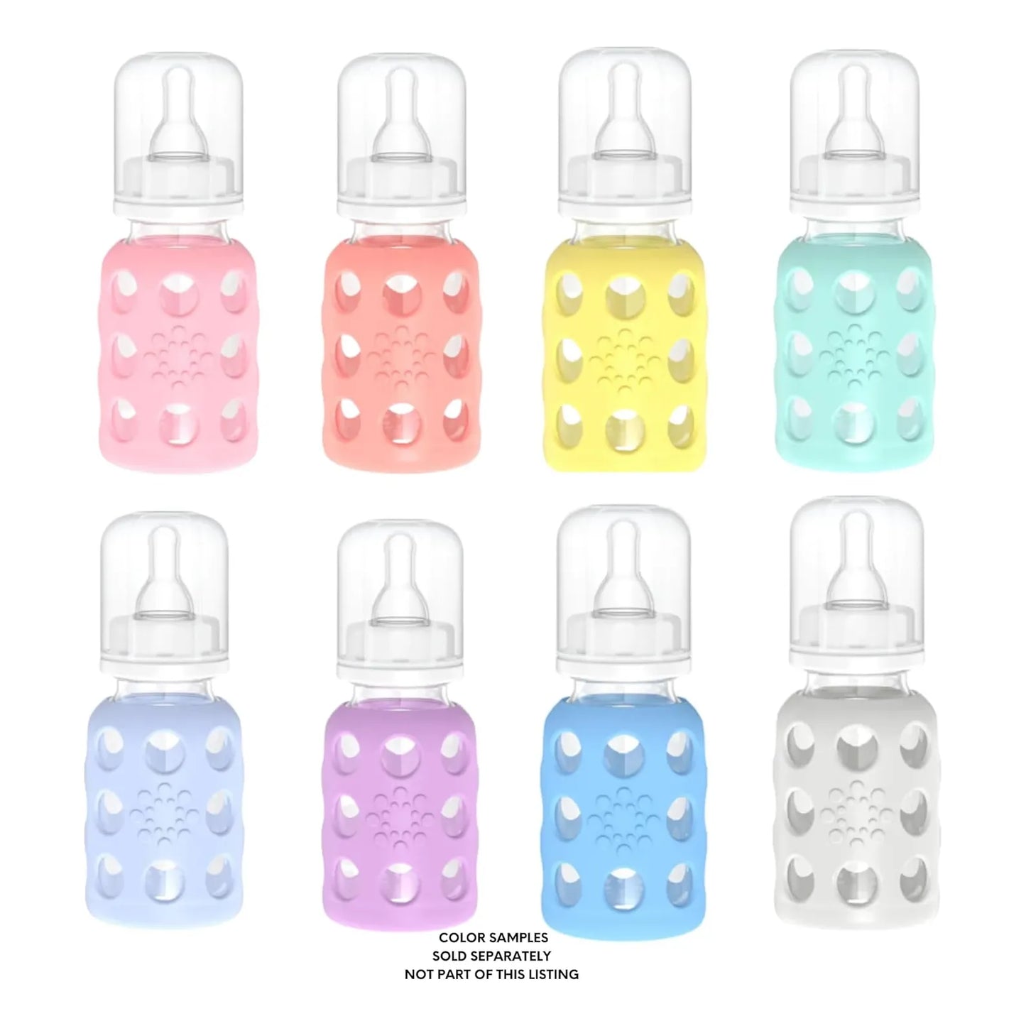 Biberones De Vidrio 120 Ml Con Proteccion De Silicona Lifefactory Paquete De 2