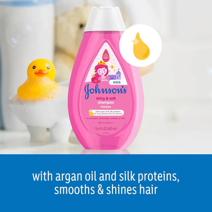Champú Johnson Baby Shiny Soft Con Argán Y Proteínas De Seda Cabello Suave Y Brillante