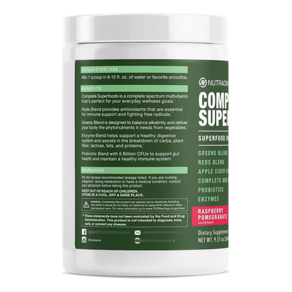 Mezcla De Superalimentos Verde Y Rojo Con Vinagre De Sidra Multivitaminico Y Probióticos