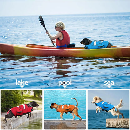 Chaleco Salvavidas Para Perros Ajustable Alta Visibilidad Flotacion Superior