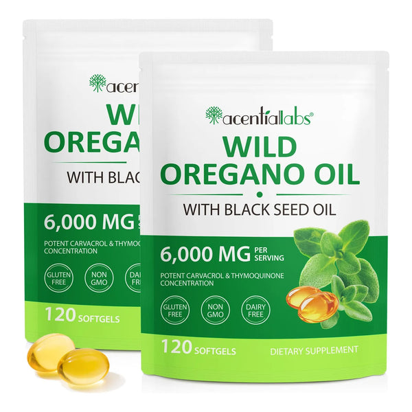 Aceite De Orégano Y Semilla Negra Orgánico 240 Cápsulas 6000 Mg Con Carvacrol