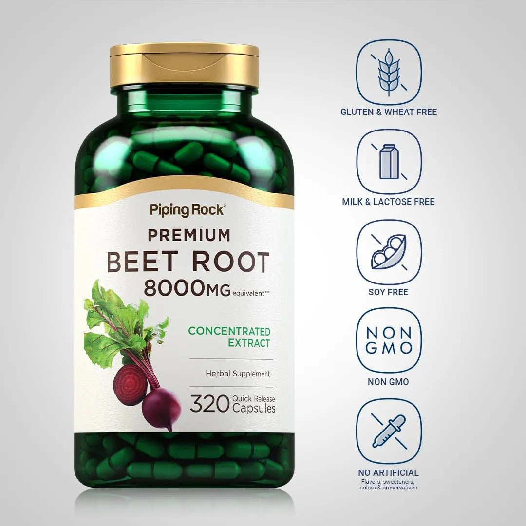 Capsulas Raiz De Remolacha 8000 Mg 320 Unidades Extracto Concentrado Suplemento Natural