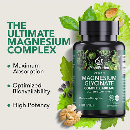 Glicinato De Magnesio 400 Mg Alta Absorción Quelatado Relaja Músculos Y Sueño