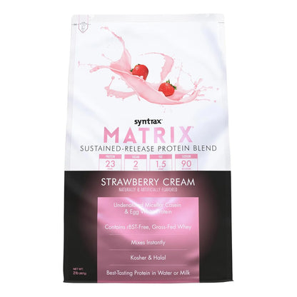 Proteína En Polvo Syntrax Matrix Liberación Sostenida Crema De Fresa 2 Lbs