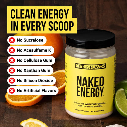Naked Citrus Naked Energy Preentrenamiento Cítrico Vegano 30 Porciones Energía Natural