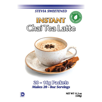 Mezcla Chai Latte Sin Azúcar Endulzado Stevia 20 Sobres Sabor Premium