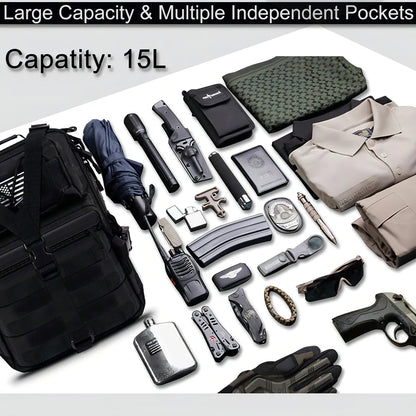 Mochila Táctica Militar HAOMUK Negra Resistente Al Agua Y Duradera