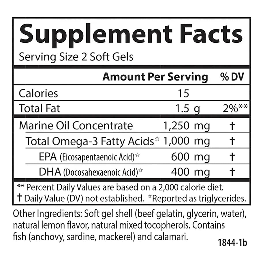 Omega Minis 1000 Mg Omega 3 Soporte Cardiaco Y Cerebral 60 20 Capsulas