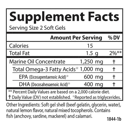 Omega Minis 1000 Mg Omega 3 Soporte Cardiaco Y Cerebral 60 20 Capsulas