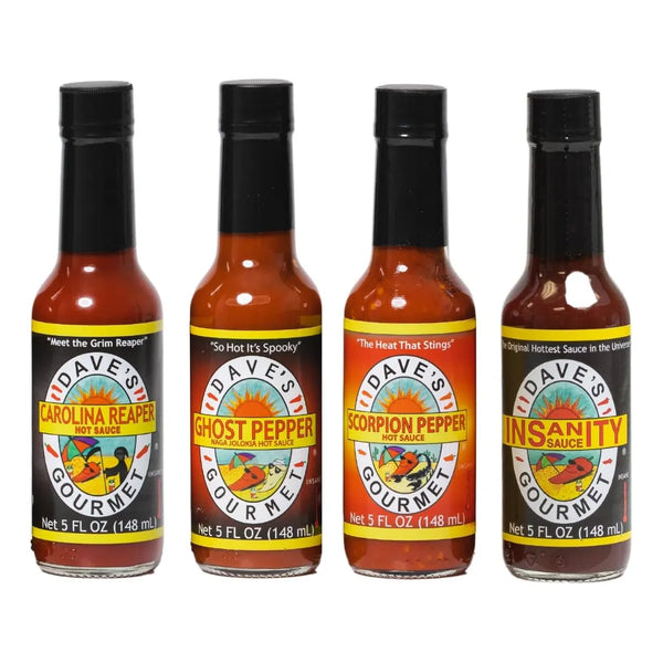 Set De Regalo Salsa Picante Insanity 4 Botellas Dave's Gourmet