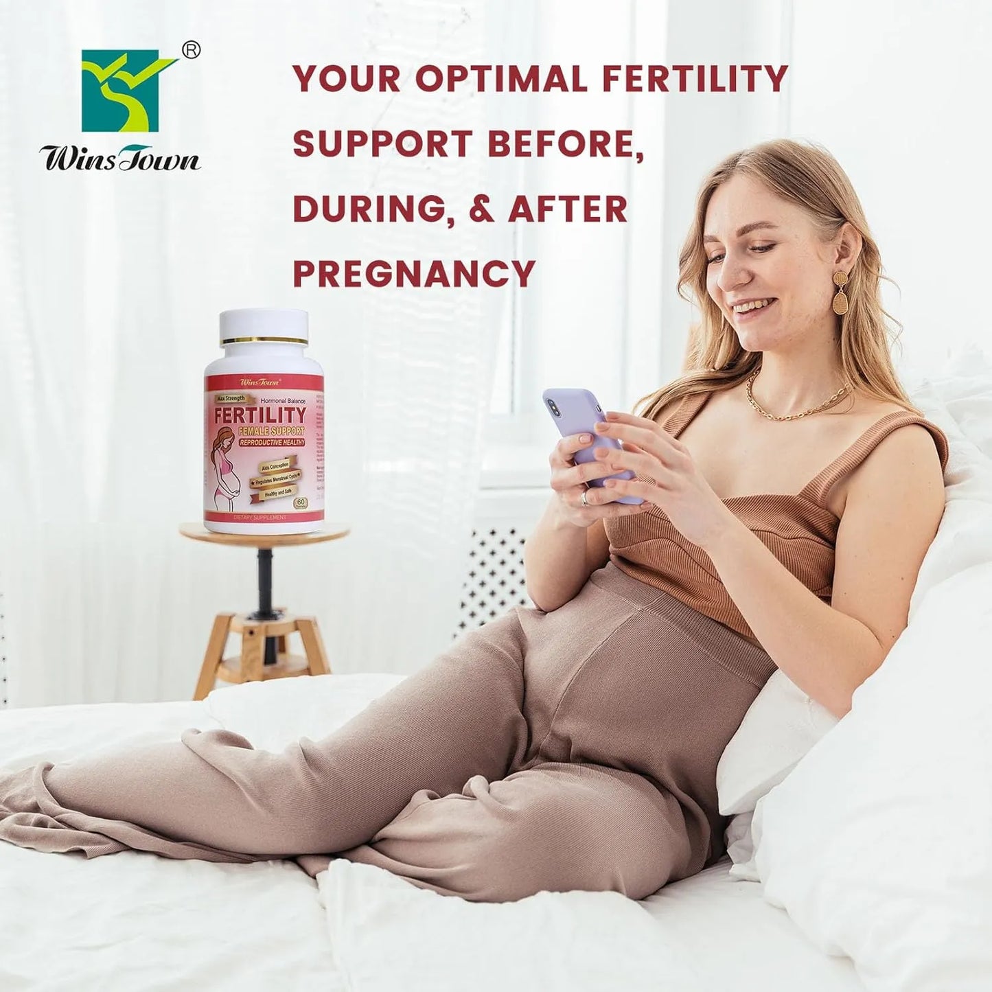 Tabletas Fertilidad Femenina Vitaminas Prenatales Naturales 60 Unidades