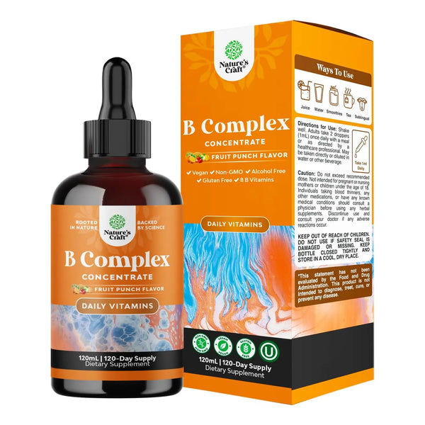 Complejo Liquido De Vitaminas B 9 En 1 Vegano Sin OMG Energia Y Salud