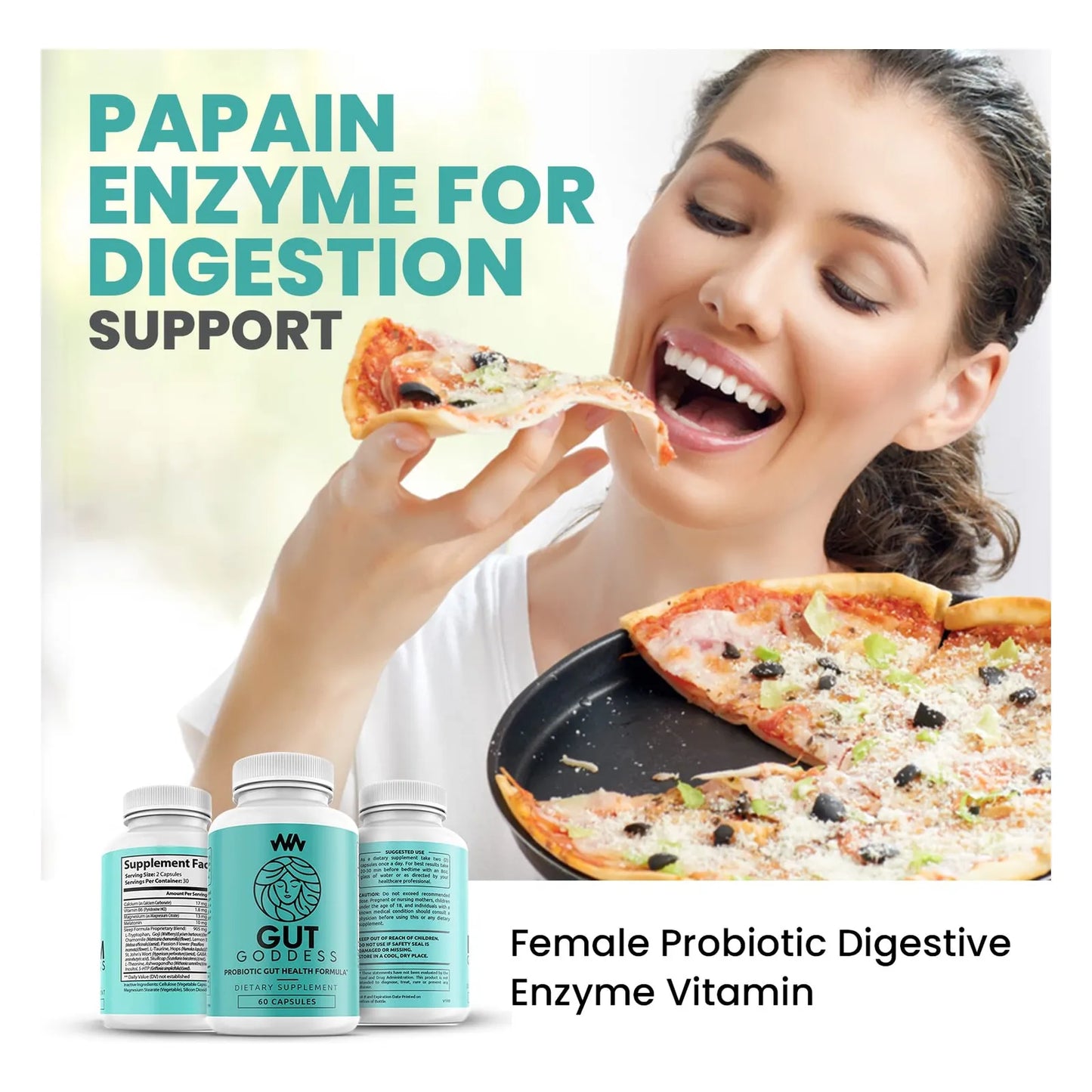 Suplemento Digestivo Para Mujer Probiótico Y Enzimas Salud Intestinal