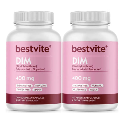 Dim Diindolilmetano 400 Mg Con Bioperina 240 Capsulas Vegano Sin Gluten