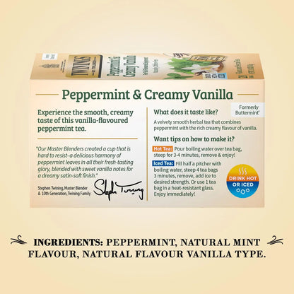 Te Herbal Menta Y Vainilla Sabor Natural 20 Bolsas Individuales