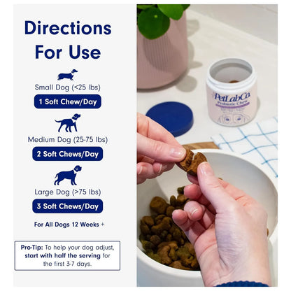 Probióticos Para Perros PetLab Co 30 Masticables Sabor Cerdo Salud Digestiva E Inmunológica